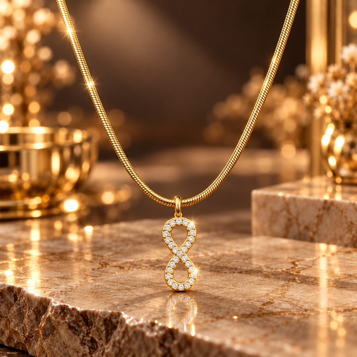 18K Gold-Plated CZ Infinity Pendant Necklace